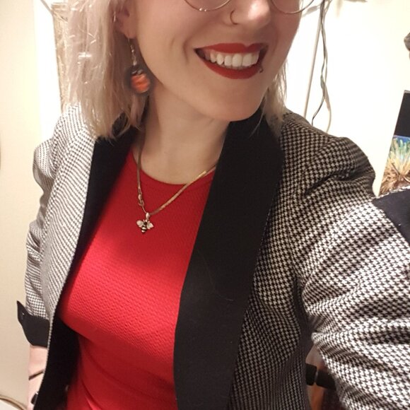 Stylish Black and White Women's Jacket - Picture 4 of 5